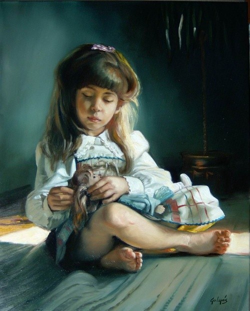 Enfant en peinture