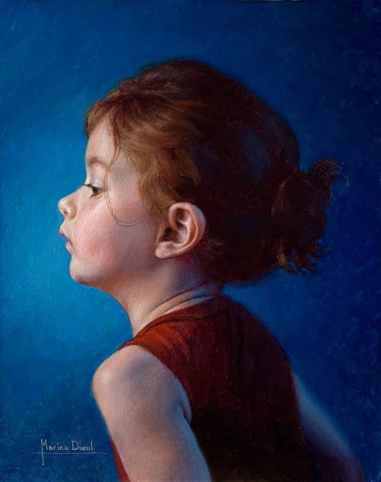 Enfant en peinture