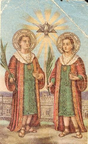Images pieuses(Saint Côme et Saint Damien)