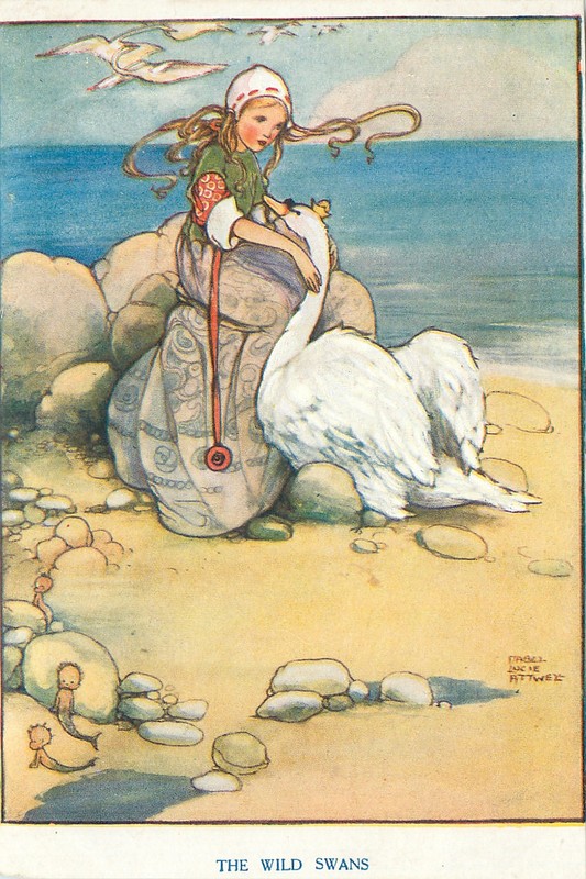 Illustration de Mabel Lucie Attwell - Les cygnes sauvages