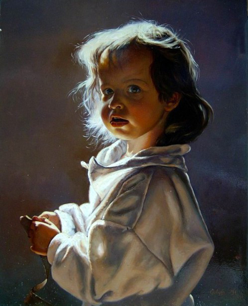 Enfant en peinture