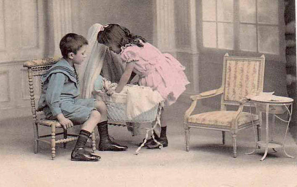 Carte victorienne enfants