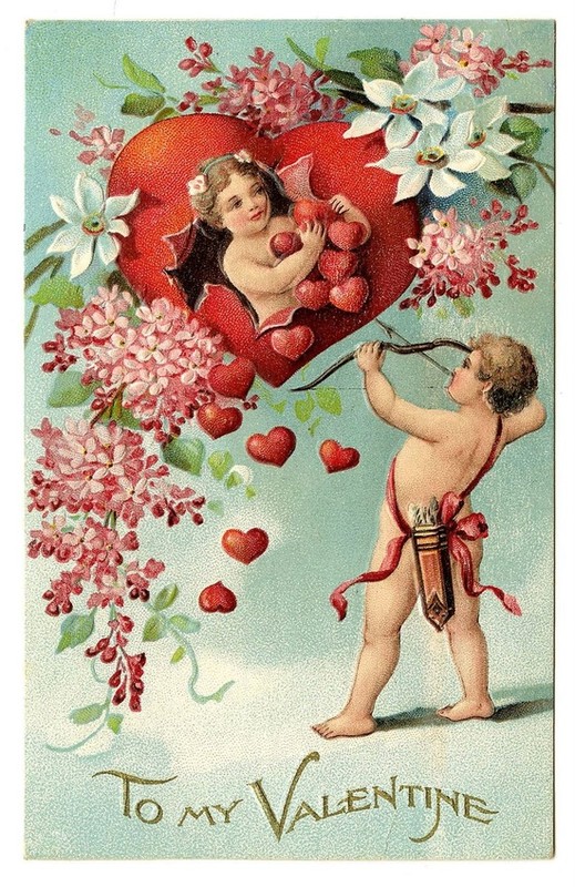 Carte ancienne de Saint Valentin