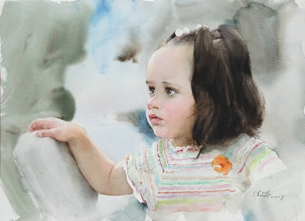 Enfant en peinture