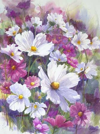 Fleurs en peinture