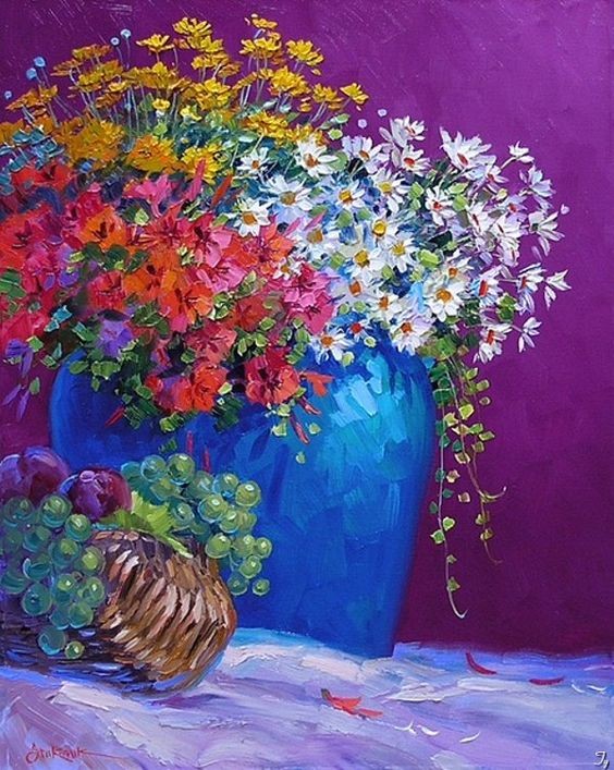 Fleurs en peinture