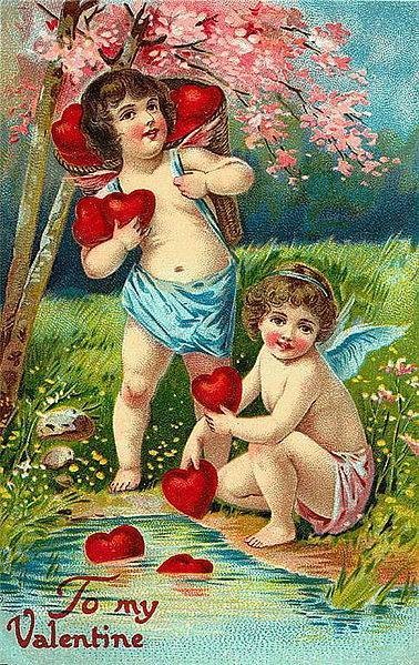  Carte ancienne -Saint Valentin