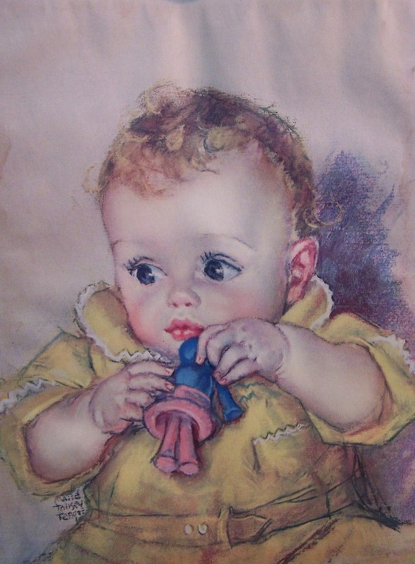 Illustration bébé d'antan