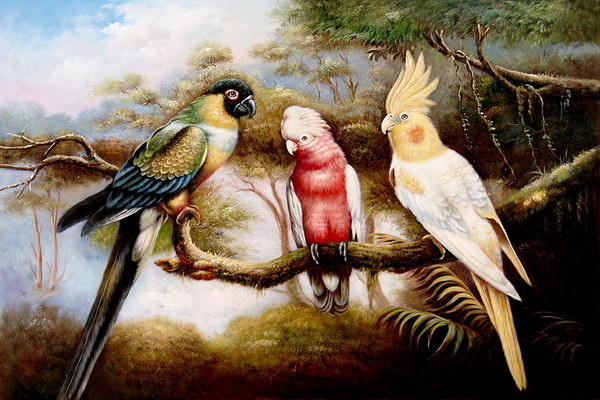 Superbe peinture d'oiseaux