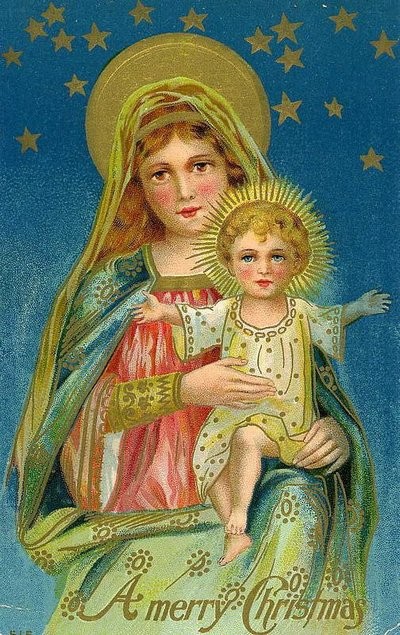  Image pieuse- Marie et l'enfant Jesus