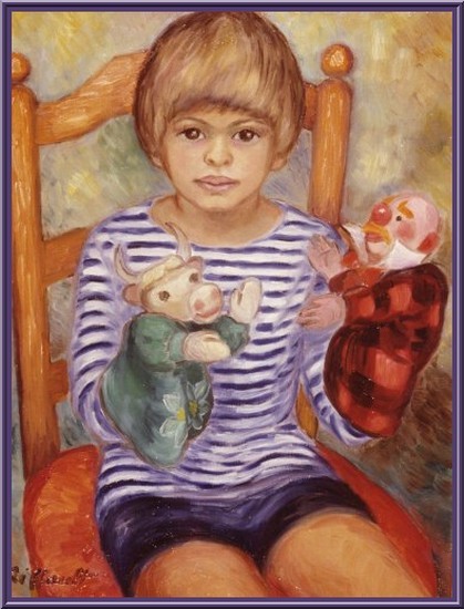 Enfant en peinture