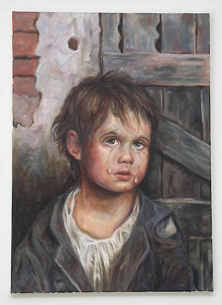 Peinture d'enfant en pleurs