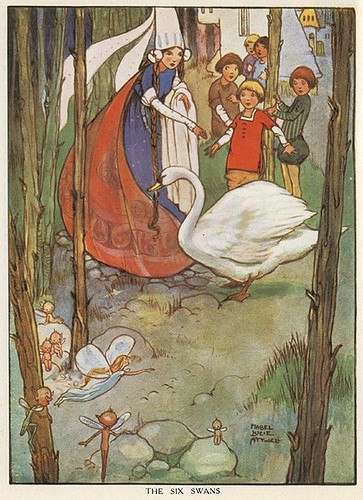 Illustration de Mabel Lucie Attwell - Les  six cygnes 