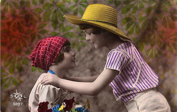 Carte victorienne enfants