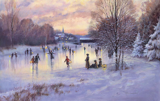 Paysage de neige en peinture