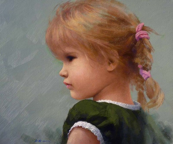 Enfant en peinture