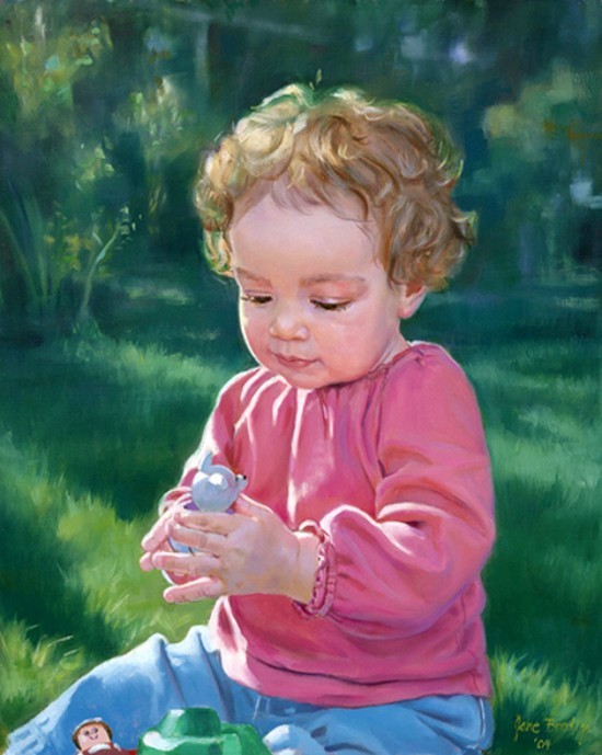 Enfant en peinture