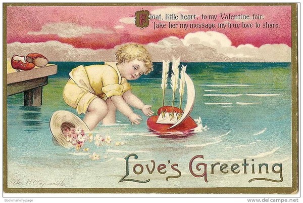  Carte ancienne -Saint Valentin