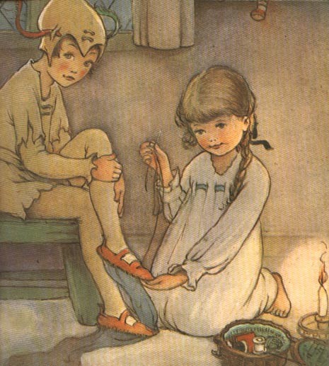  Illustration de  Mabel Lucie Attwell - Peter Pan