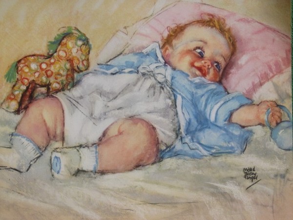 Illustration bébé d'antan