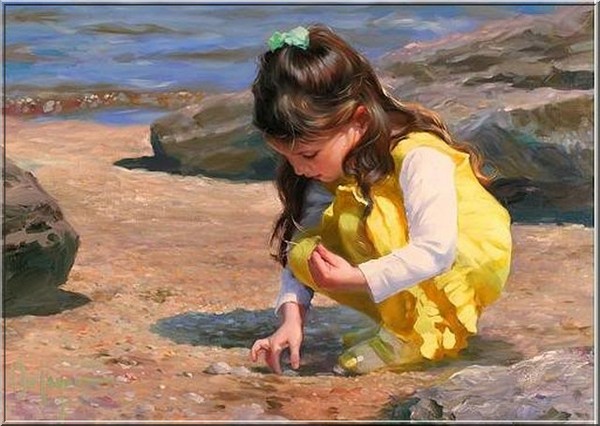 Enfant en peinture