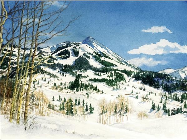 Paysage de neige en peinture