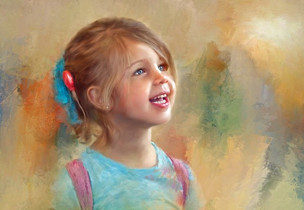 Enfant en peinture