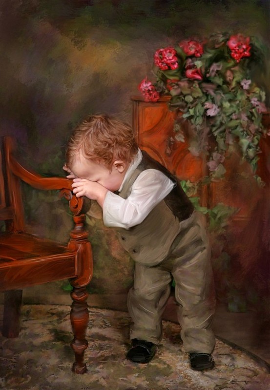 Enfant en peinture