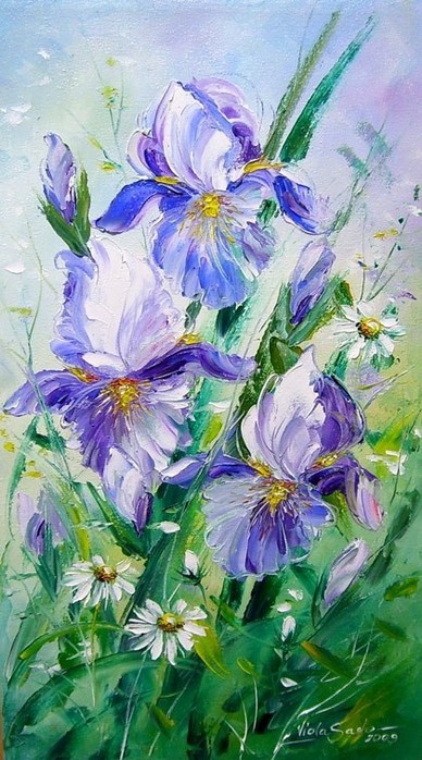 Fleurs en peinture