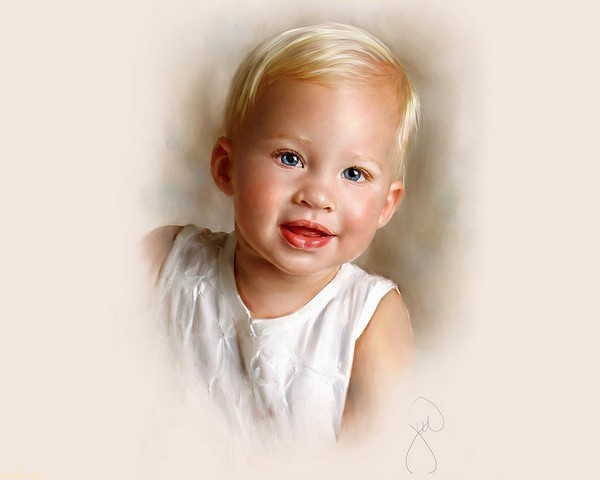 Portrait d'enfant en peinture