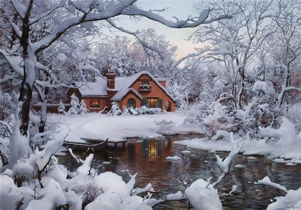 Paysage de neige - Eugene Lushpin