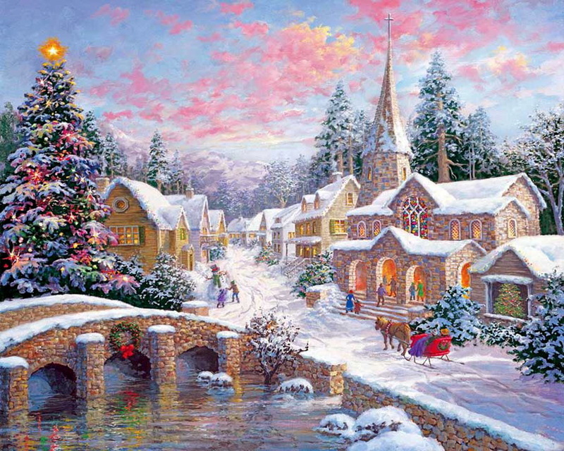 paysages de neige noel en peinture - Page 4